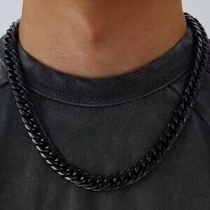 #615 Men's & Women's Necklace - Double Chain Layered Punk rock